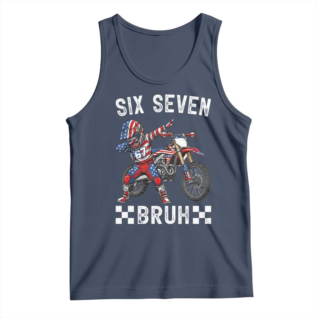 67 Bruh Meme Tank Top Funny Six Seven Dirt Bike Patriotic American Flag - Wonder Print Shop