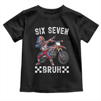 67 Bruh Meme Toddler T Shirt Funny Six Seven Dirt Bike Patriotic American Flag - Wonder Print Shop