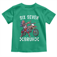 67 Bruh Meme Toddler T Shirt Funny Six Seven Dirt Bike Patriotic American Flag - Wonder Print Shop