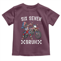67 Bruh Meme Toddler T Shirt Funny Six Seven Dirt Bike Patriotic American Flag - Wonder Print Shop