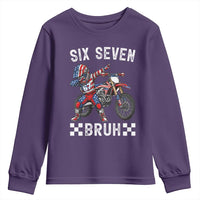 67 Bruh Meme Youth Sweatshirt Funny Six Seven Dirt Bike Patriotic American Flag - Wonder Print Shop