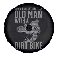 Funny Dirt Bike Motocross Spare Tire Cover Never Underestimate An Old Man With A Dirt Bike Motocross - Wonder Print Shop