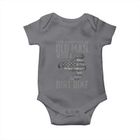 Funny Dirt Bike Motocross Baby Onesie Never Underestimate An Old Man With A Dirt Bike Motocross - Wonder Print Shop