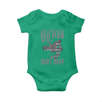Funny Dirt Bike Motocross Baby Onesie Never Underestimate An Old Man With A Dirt Bike Motocross - Wonder Print Shop