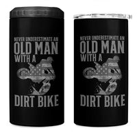 Funny Dirt Bike Motocross 4 in 1 Can Cooler Tumbler Never Underestimate An Old Man With A Dirt Bike Motocross - Wonder Print Shop
