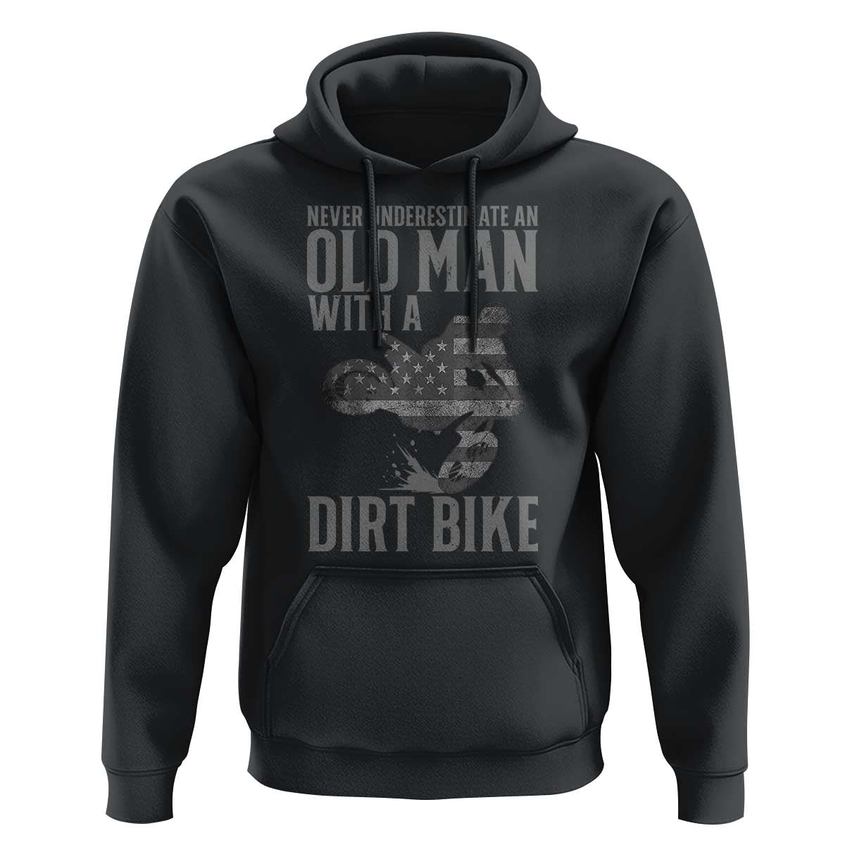 Funny Dirt Bike Motocross Hoodie Never Underestimate An Old Man With A Dirt Bike Motocross - Wonder Print Shop