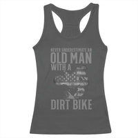 Funny Dirt Bike Motocross Racerback Tank Top Never Underestimate An Old Man With A Dirt Bike Motocross - Wonder Print Shop