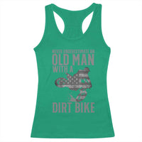Funny Dirt Bike Motocross Racerback Tank Top Never Underestimate An Old Man With A Dirt Bike Motocross - Wonder Print Shop