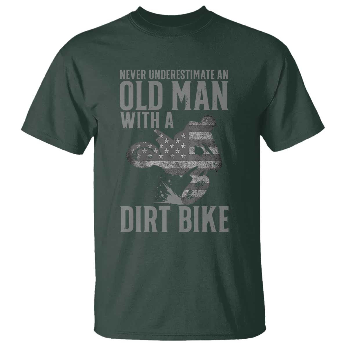 Funny Dirt Bike Motocross T Shirt Never Underestimate An Old Man With A Dirt Bike Motocross - Wonder Print Shop