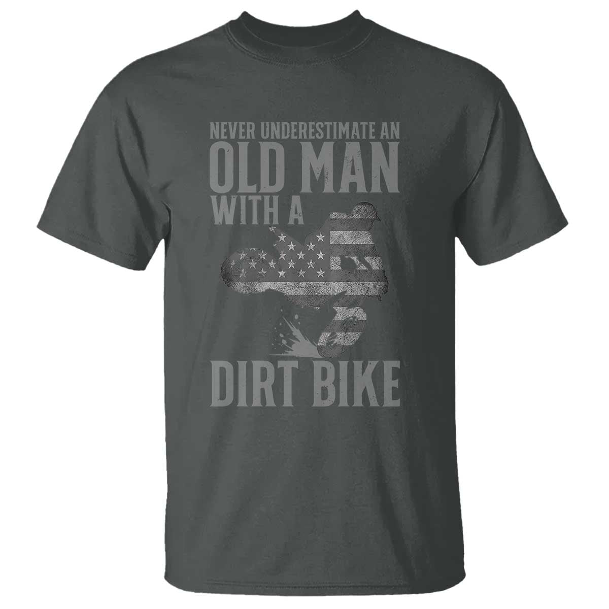 Funny Dirt Bike Motocross T Shirt Never Underestimate An Old Man With A Dirt Bike Motocross - Wonder Print Shop
