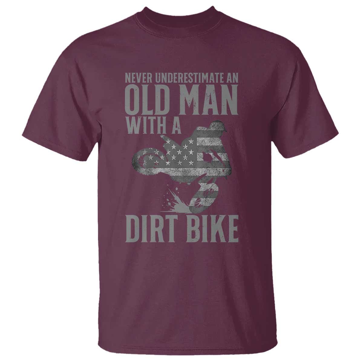 Funny Dirt Bike Motocross T Shirt Never Underestimate An Old Man With A Dirt Bike Motocross - Wonder Print Shop