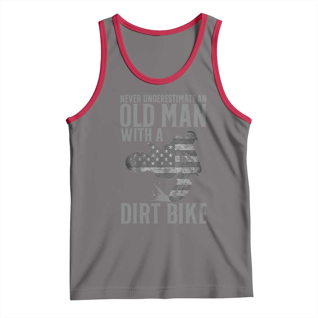 Funny Dirt Bike Motocross Tank Top Never Underestimate An Old Man With A Dirt Bike Motocross - Wonder Print Shop