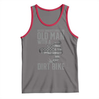 Funny Dirt Bike Motocross Tank Top Never Underestimate An Old Man With A Dirt Bike Motocross - Wonder Print Shop
