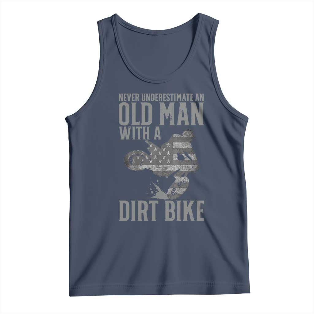 Funny Dirt Bike Motocross Tank Top Never Underestimate An Old Man With A Dirt Bike Motocross - Wonder Print Shop