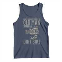 Funny Dirt Bike Motocross Tank Top Never Underestimate An Old Man With A Dirt Bike Motocross - Wonder Print Shop