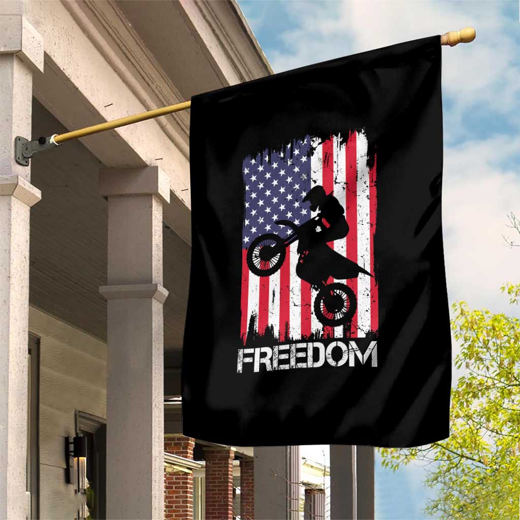 Freedom Motocross Dirt Bike Garden Flag Patriotic American Flag - Wonder Print Shop