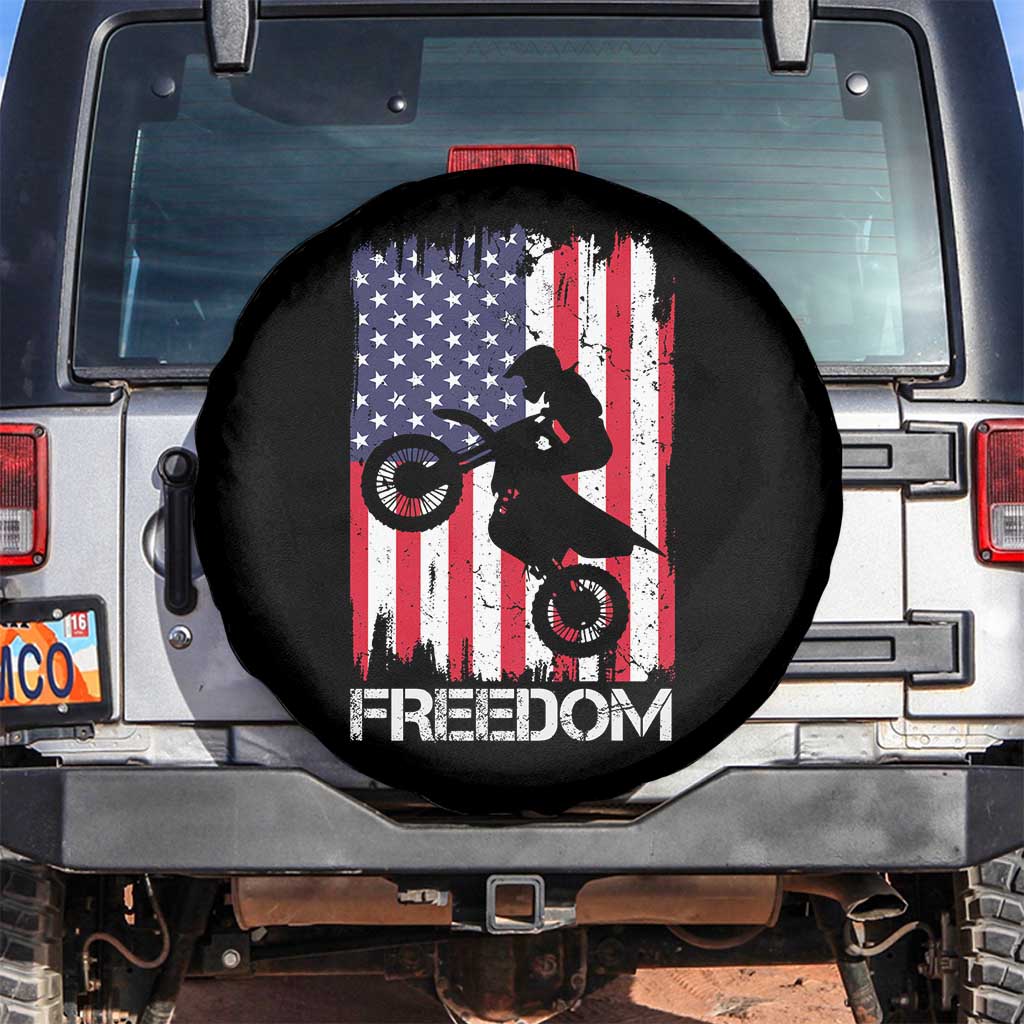 Freedom Motocross Dirt Bike Spare Tire Cover Patriotic American Flag - Wonder Print Shop