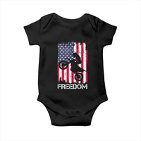 Freedom Motocross Dirt Bike Baby Onesie Patriotic American Flag - Wonder Print Shop