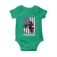 Freedom Motocross Dirt Bike Baby Onesie Patriotic American Flag - Wonder Print Shop