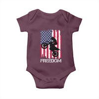 Freedom Motocross Dirt Bike Baby Onesie Patriotic American Flag - Wonder Print Shop
