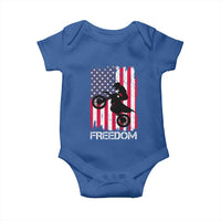 Freedom Motocross Dirt Bike Baby Onesie Patriotic American Flag - Wonder Print Shop
