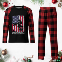 Freedom Motocross Dirt Bike Plaid Pajama Set Patriotic American Flag - Wonder Print Shop