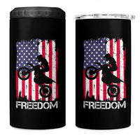 Freedom Motocross Dirt Bike 4 in 1 Can Cooler Tumbler Patriotic American Flag - Wonder Print Shop