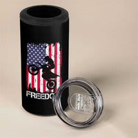 Freedom Motocross Dirt Bike 4 in 1 Can Cooler Tumbler Patriotic American Flag - Wonder Print Shop