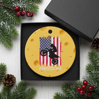 Freedom Motocross Dirt Bike Ceramic Ornament Patriotic American Flag - Wonder Print Shop