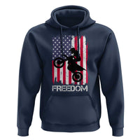 Freedom Motocross Dirt Bike Hoodie Patriotic American Flag - Wonder Print Shop