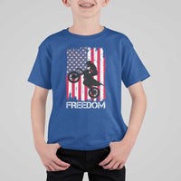 Freedom Motocross Dirt Bike T Shirt For Kid Patriotic American Flag - Wonder Print Shop