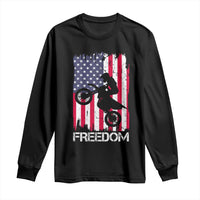 Freedom Motocross Dirt Bike Long Sleeve Shirt Patriotic American Flag - Wonder Print Shop