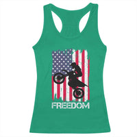 Freedom Motocross Dirt Bike Racerback Tank Top Patriotic American Flag - Wonder Print Shop