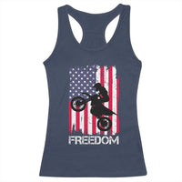 Freedom Motocross Dirt Bike Racerback Tank Top Patriotic American Flag - Wonder Print Shop