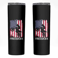 Freedom Motocross Dirt Bike Skinny Tumbler Patriotic American Flag - Wonder Print Shop