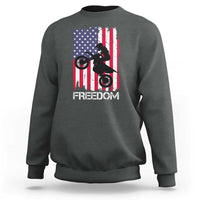 Freedom Motocross Dirt Bike Sweatshirt Patriotic American Flag - Wonder Print Shop