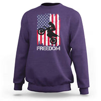 Freedom Motocross Dirt Bike Sweatshirt Patriotic American Flag - Wonder Print Shop