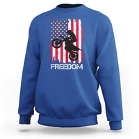 Freedom Motocross Dirt Bike Sweatshirt Patriotic American Flag - Wonder Print Shop
