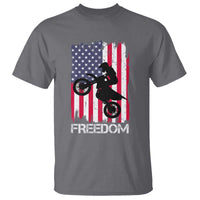 Freedom Motocross Dirt Bike T Shirt Patriotic American Flag - Wonder Print Shop