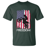 Freedom Motocross Dirt Bike T Shirt Patriotic American Flag - Wonder Print Shop