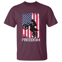 Freedom Motocross Dirt Bike T Shirt Patriotic American Flag - Wonder Print Shop