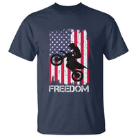 Freedom Motocross Dirt Bike T Shirt Patriotic American Flag - Wonder Print Shop