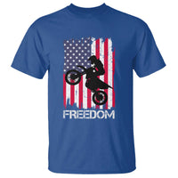 Freedom Motocross Dirt Bike T Shirt Patriotic American Flag - Wonder Print Shop