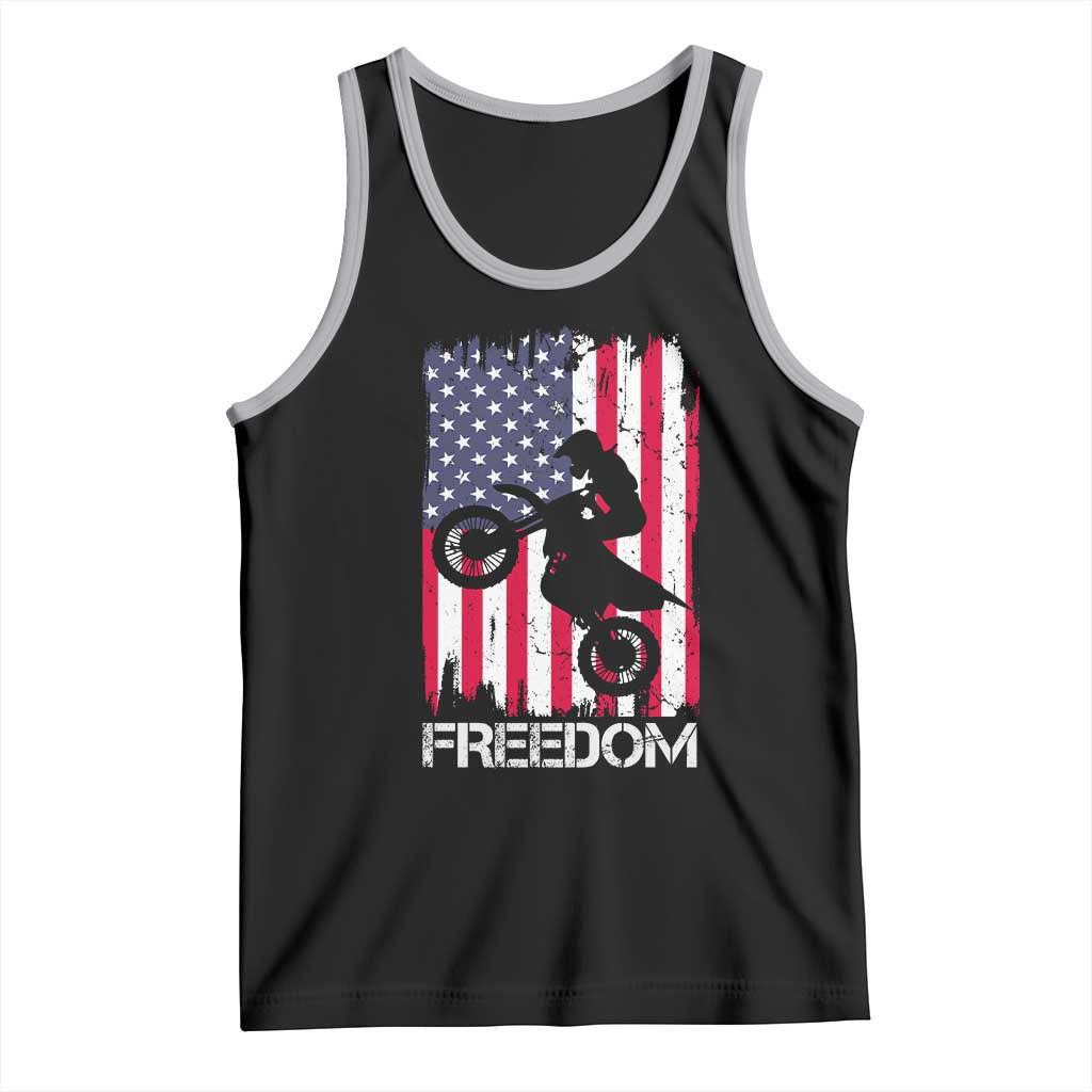 Freedom Motocross Dirt Bike Tank Top Patriotic American Flag - Wonder Print Shop
