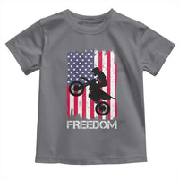 Freedom Motocross Dirt Bike Toddler T Shirt Patriotic American Flag - Wonder Print Shop