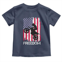 Freedom Motocross Dirt Bike Toddler T Shirt Patriotic American Flag - Wonder Print Shop