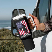 Freedom Motocross Dirt Bike Tumbler With Handle Patriotic American Flag - Wonder Print Shop