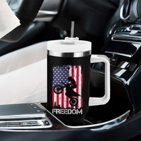 Freedom Motocross Dirt Bike Tumbler With Handle Patriotic American Flag - Wonder Print Shop