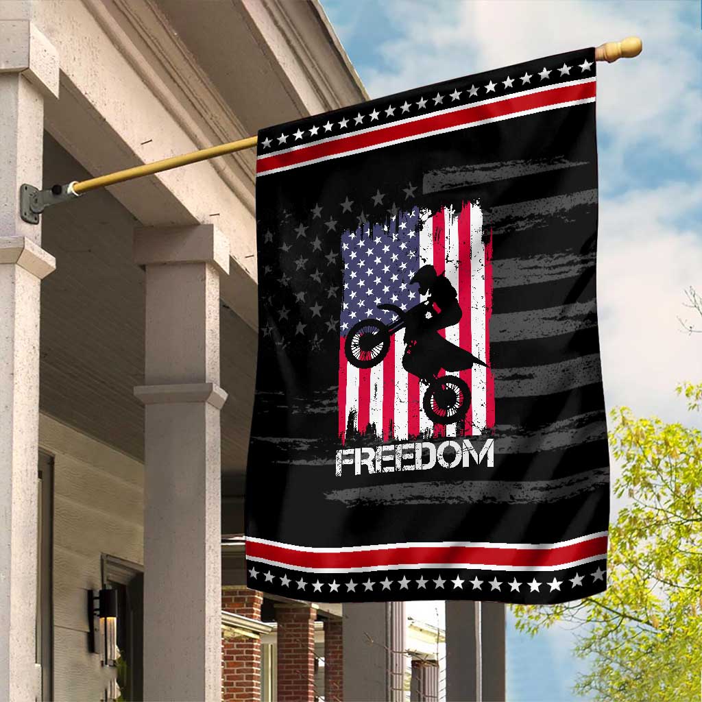 Freedom Motocross Dirt Bike Garden Flag Patriotic American Flag
