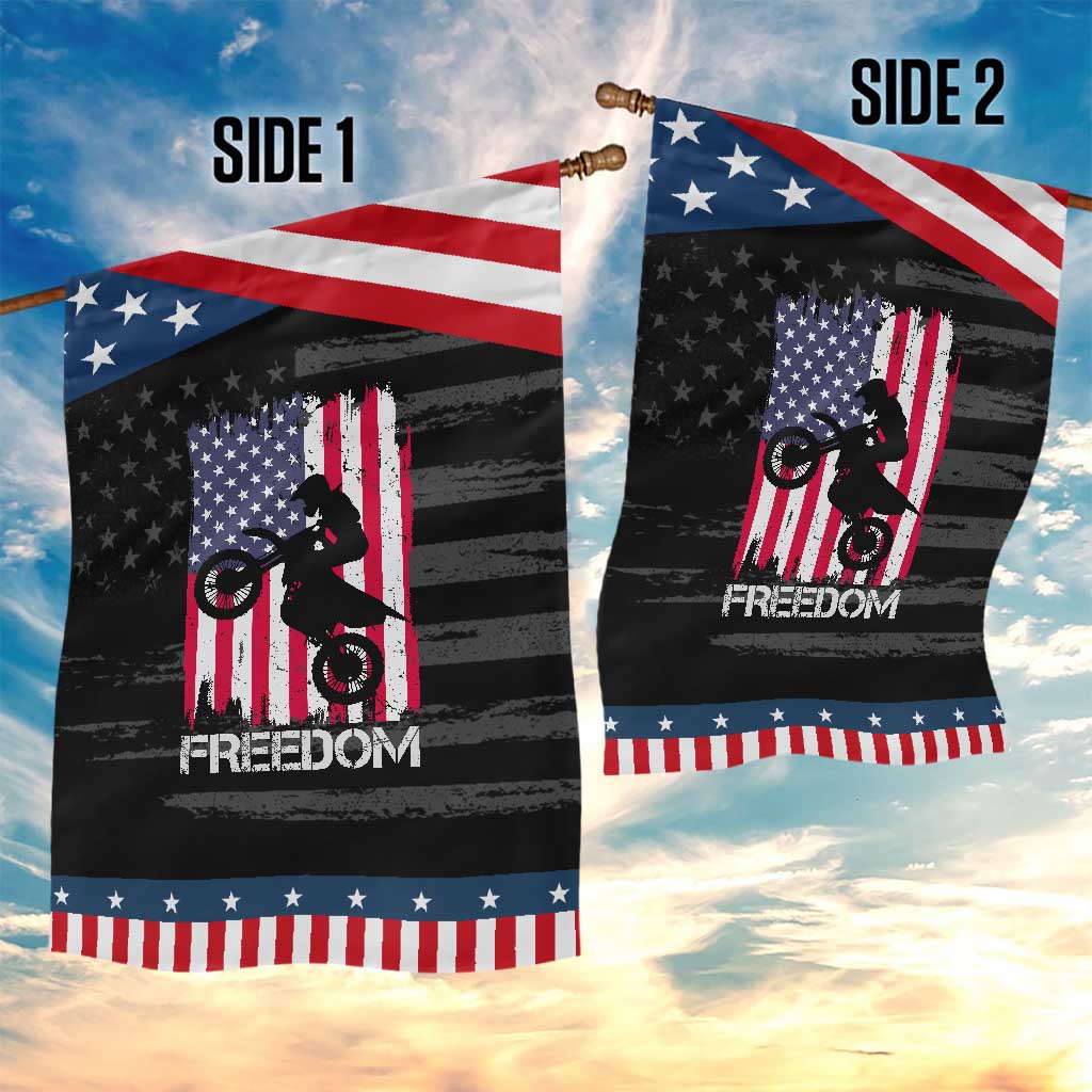 Freedom Motocross Dirt Bike Garden Flag Patriotic American Flag